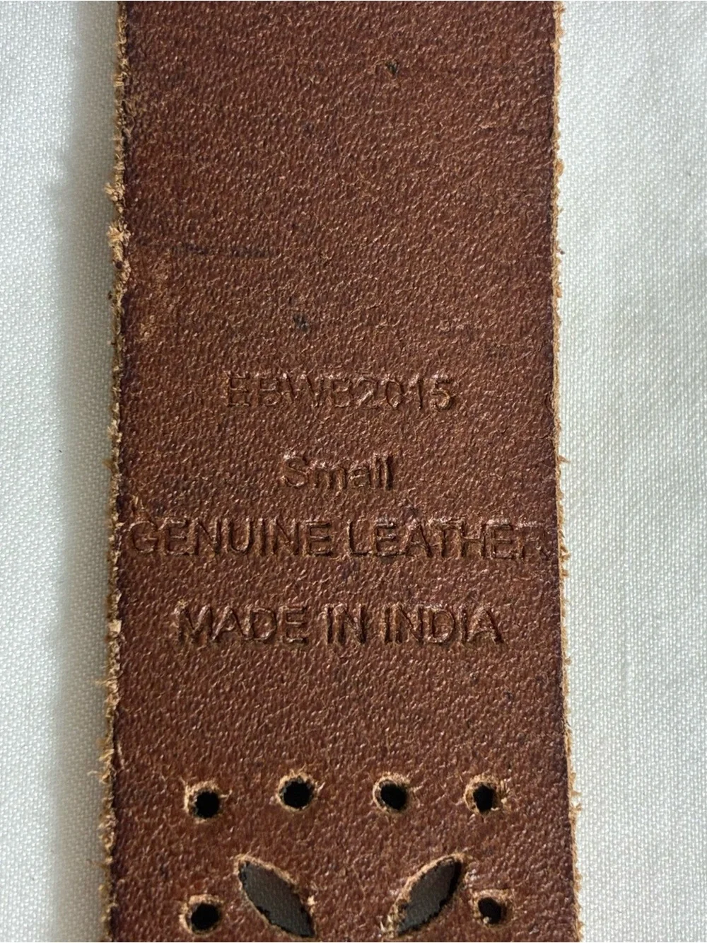 Womens belt Sz Small genuine leather cutout design made in India boho